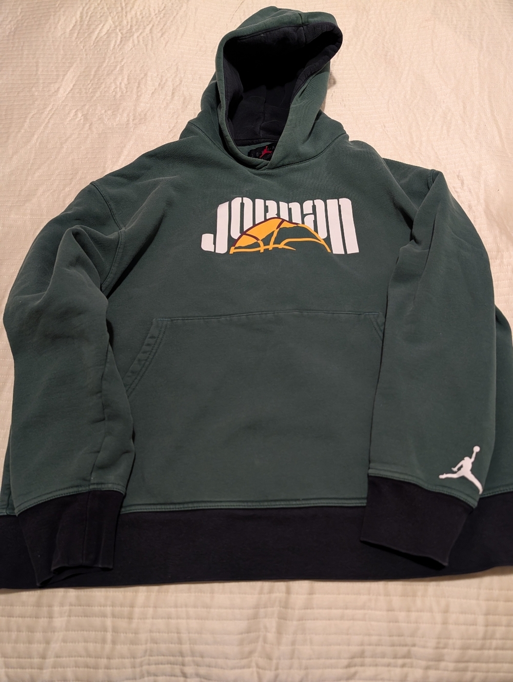Jordan Hoodie & Sweatpants in Forest Green with Yellow/Black/White Logo